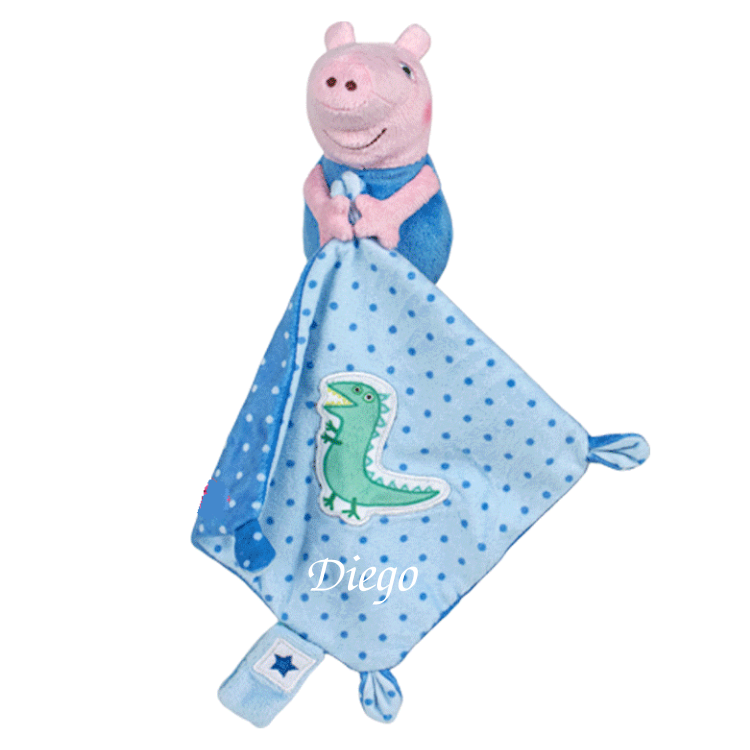 Peppa pig - peluche   cochon bleu crocodile 25 cm 